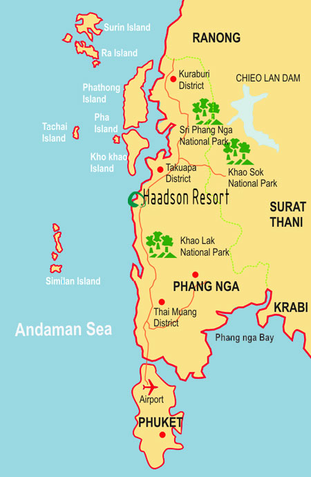 Map display location of Haadson Resort.